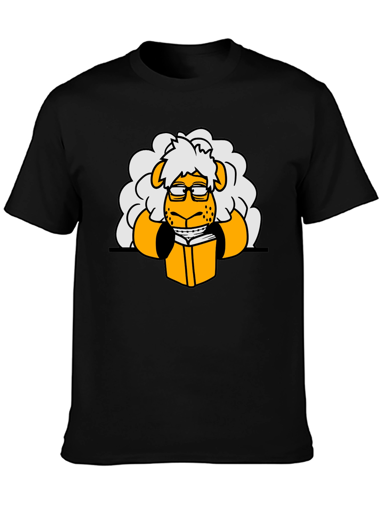 Nerdy Sheep Reading Book Graphic T-Shirt