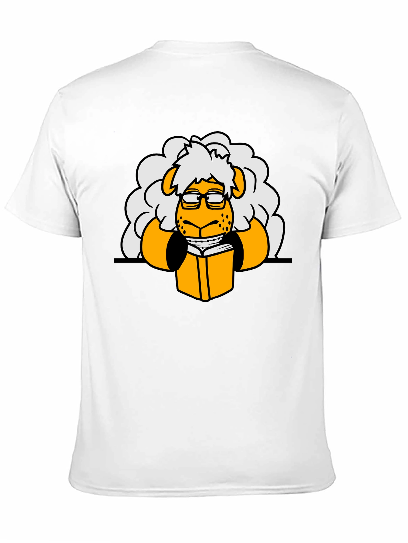 Nerdy Sheep Reading Book Graphic T-Shirt