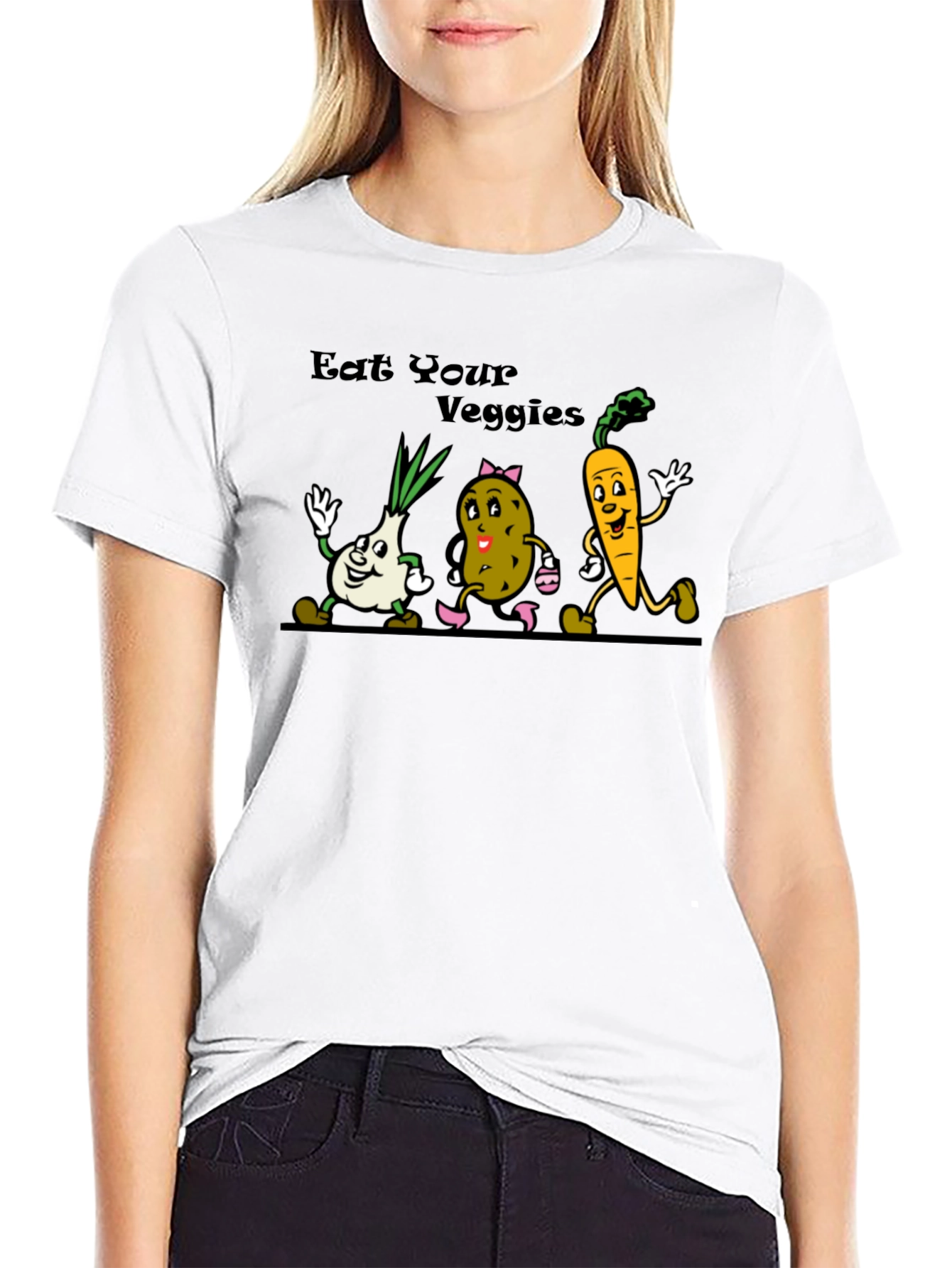 Eat Your Veggies T-Shirt - Cartoon Vegetables
