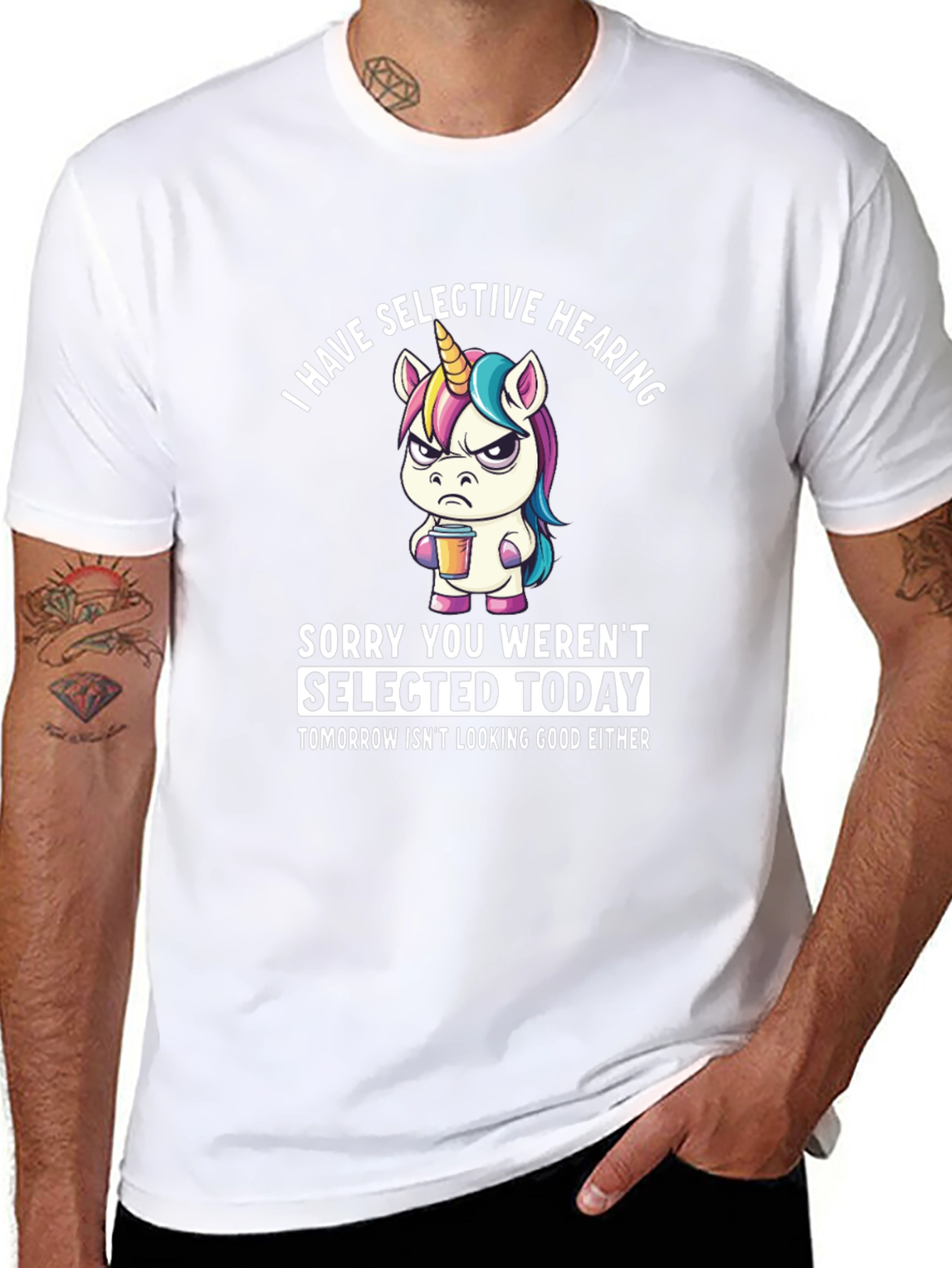 Selective Hearing Unicorn Graphic T-Shirt