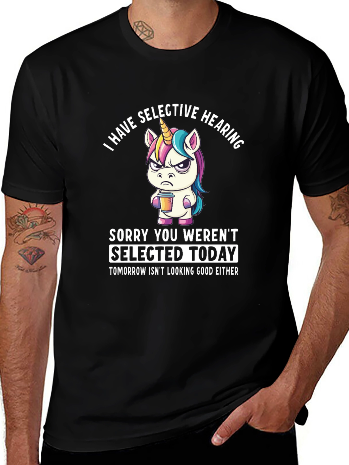 Selective Hearing Unicorn Graphic T-Shirt