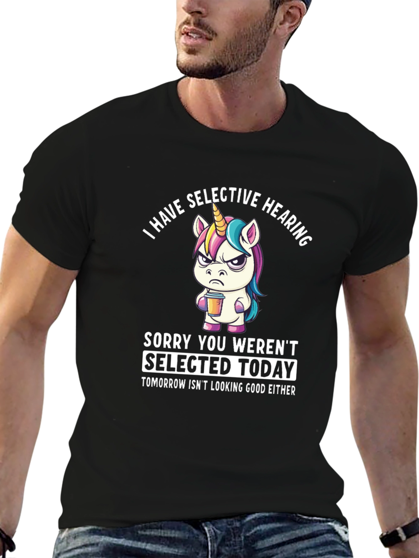 Selective Hearing Unicorn Graphic T-Shirt