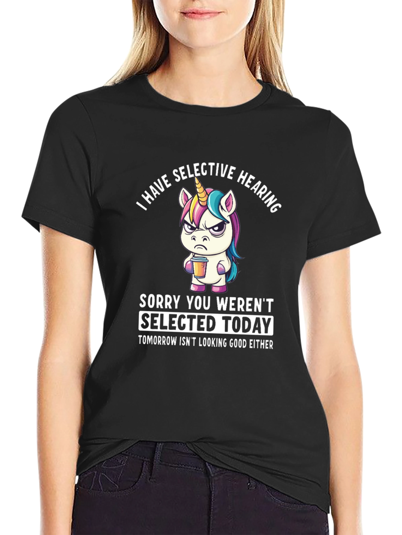 Selective Hearing Unicorn Graphic T-Shirt