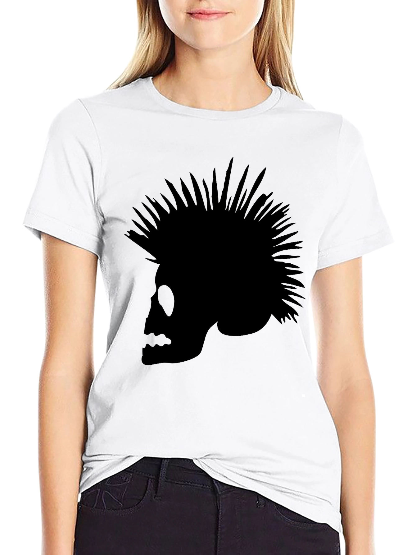 Skull Punk T-Shirt - Mens Black Tee