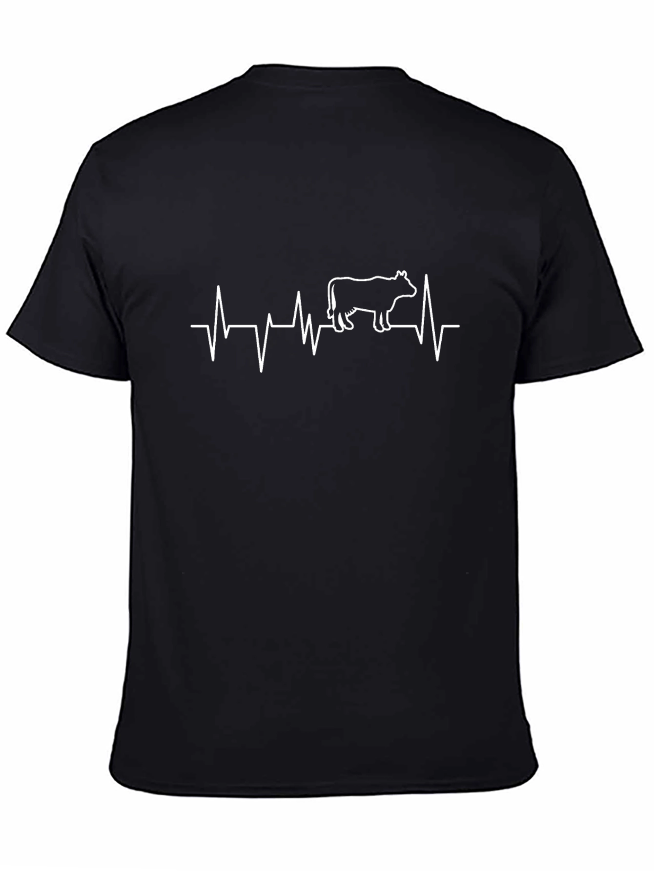Cow Heartbeat Graphic Tee - Mens Black T-Shirt