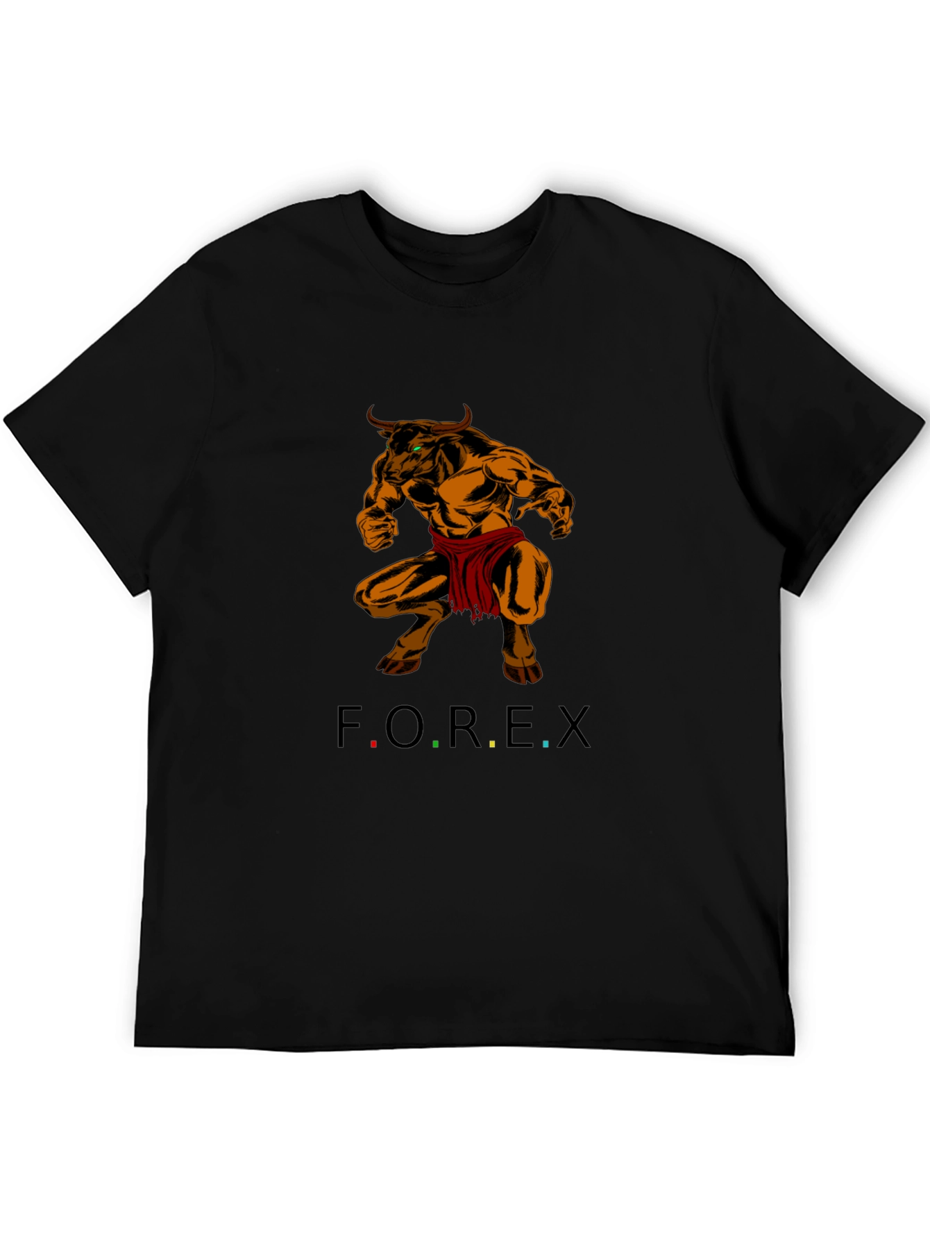 Forex Trading Bull T-Shirt - Black Cotton Tee