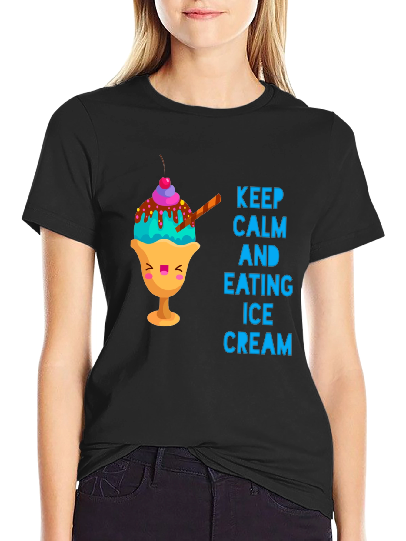 Keep Calm & Eat Ice Cream Graphic Tee