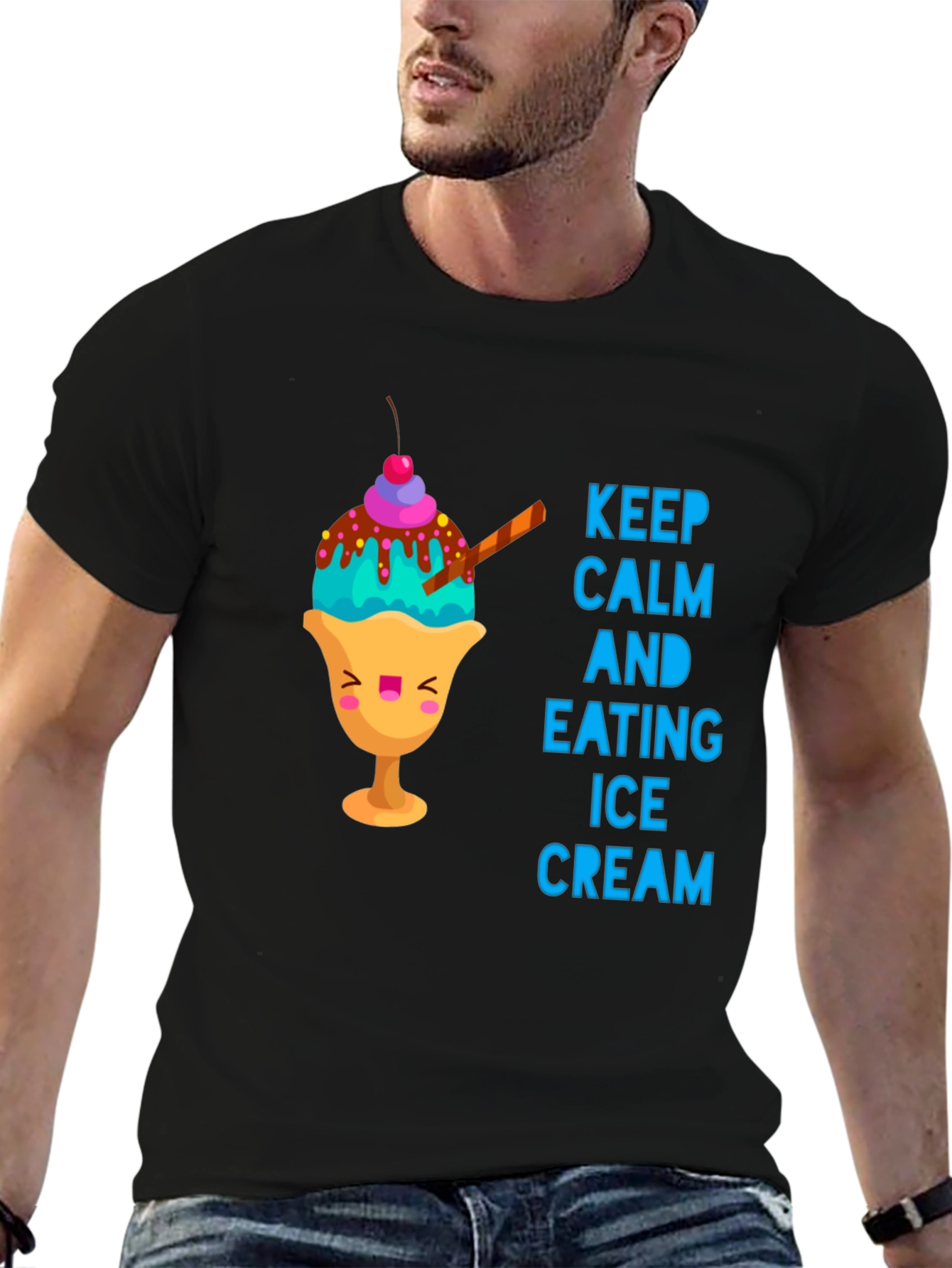 Keep Calm & Eat Ice Cream Graphic Tee