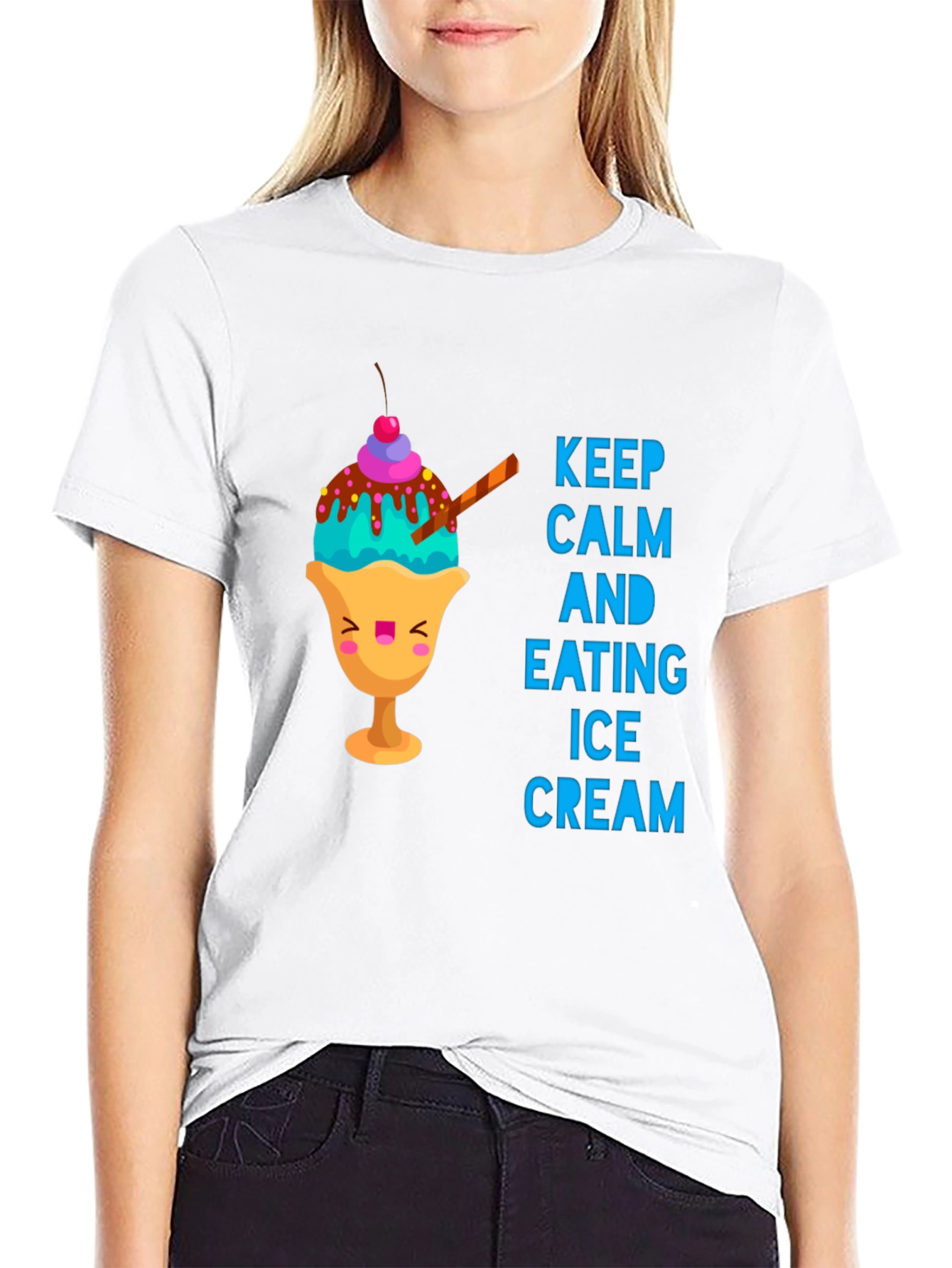 Keep Calm & Eat Ice Cream Graphic Tee