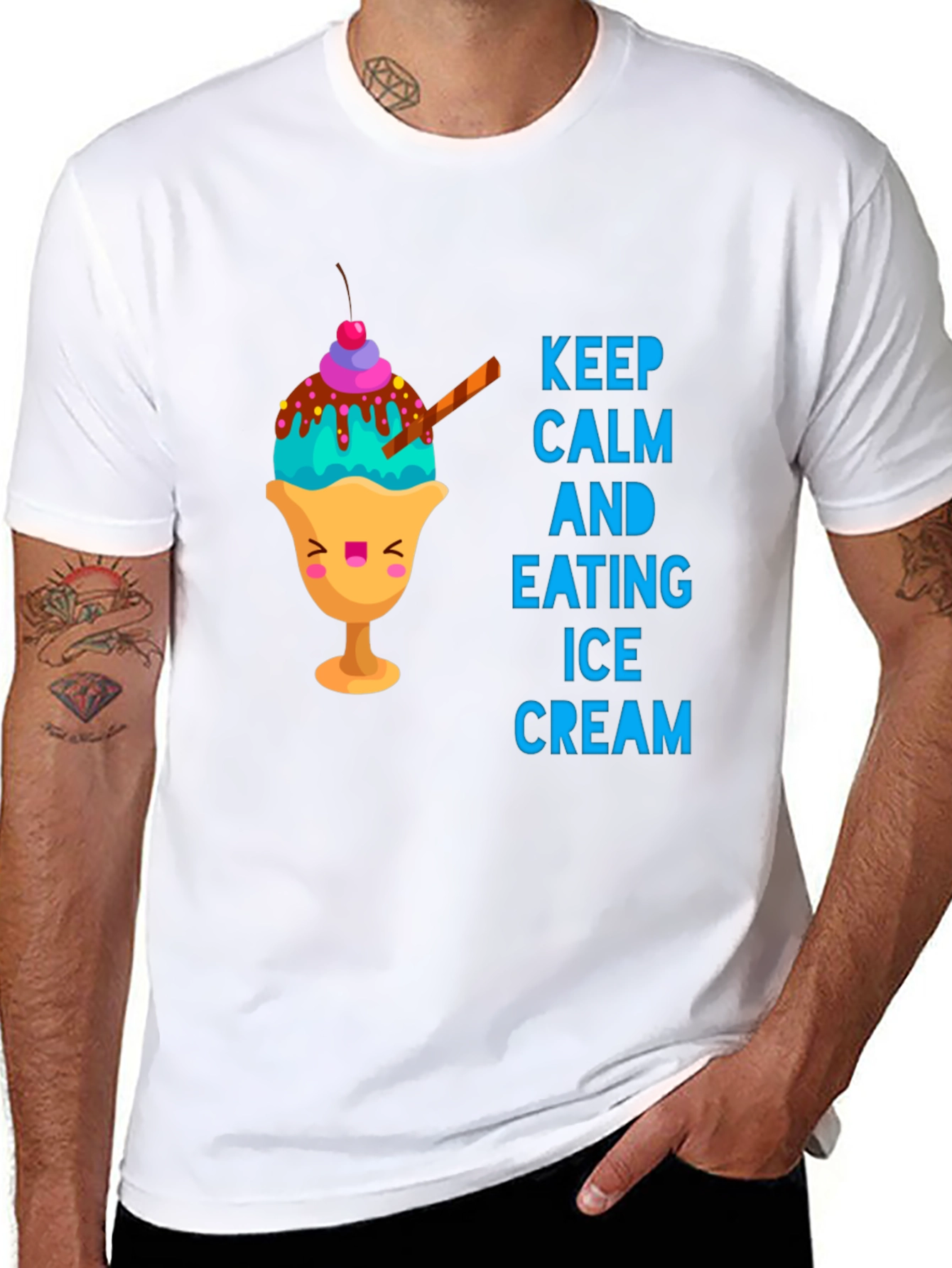 Keep Calm & Eat Ice Cream Graphic Tee