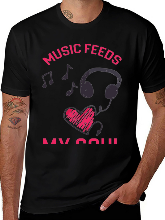 Music Feeds My Soul Graphic T-Shirt