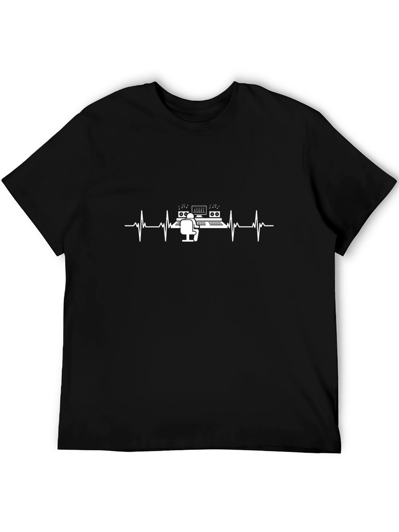 Music Producer Heartbeat T-Shirt - Black