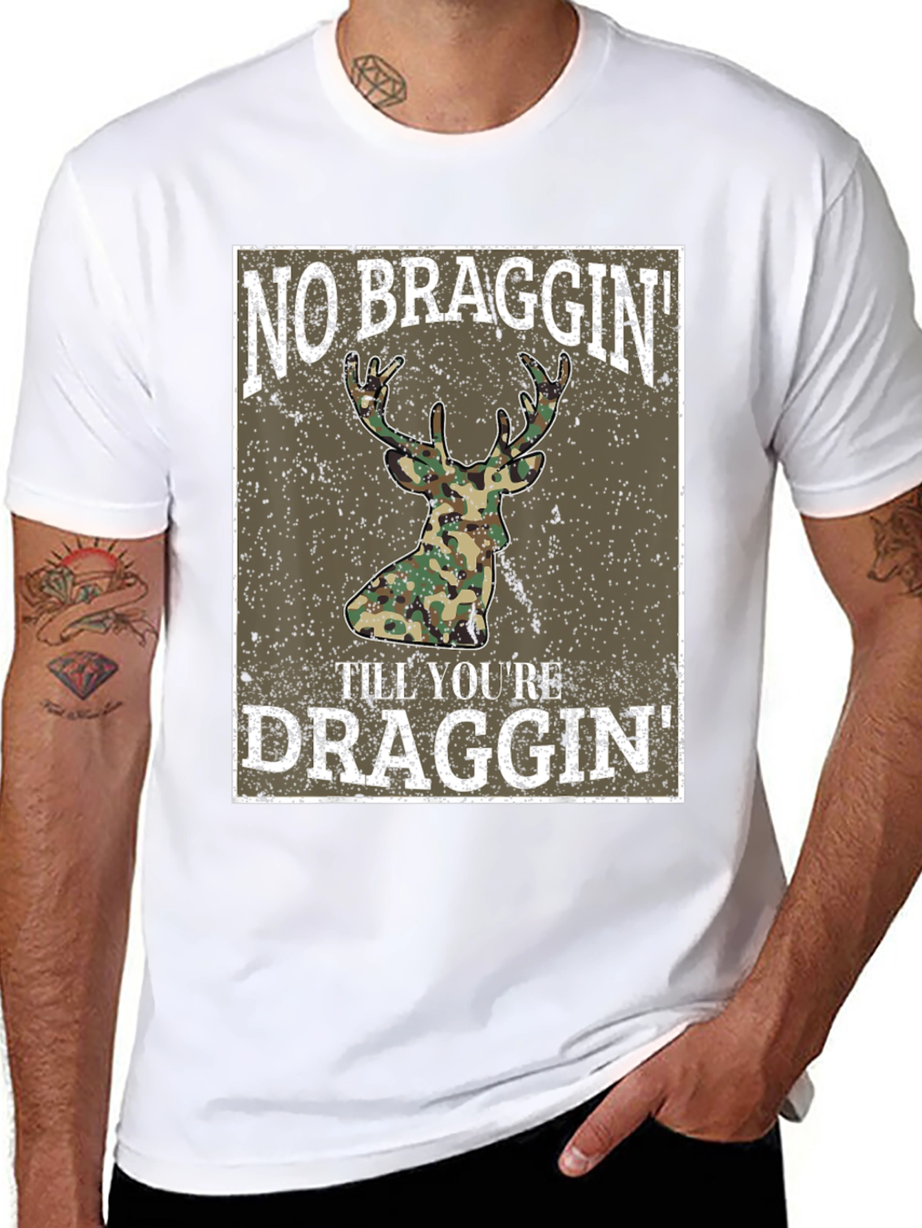 No Braggin Til Youre Draggin Deer Hunting T-Shirt