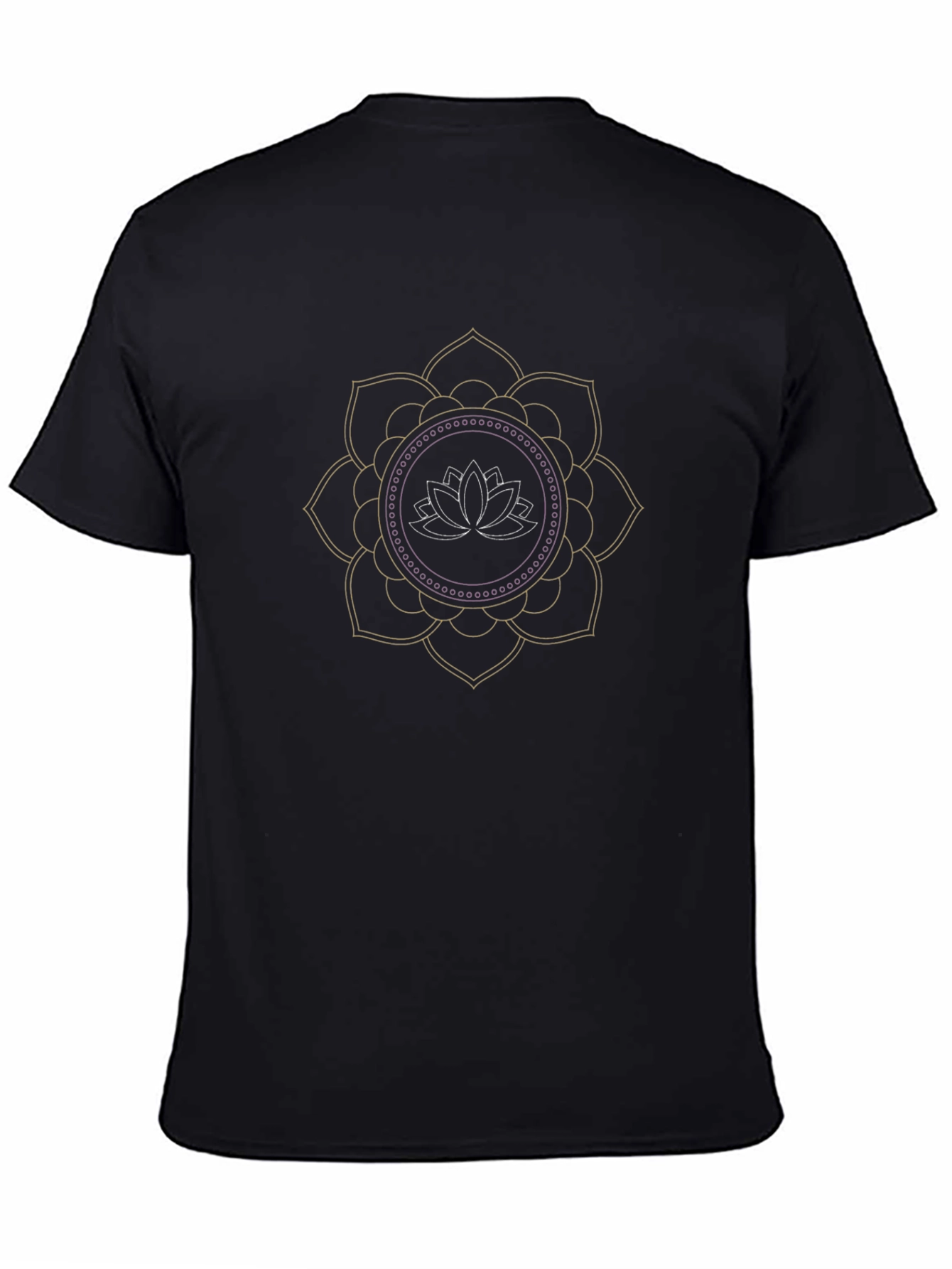Lotus Mandala Graphic Tee - Black Cotton Blend