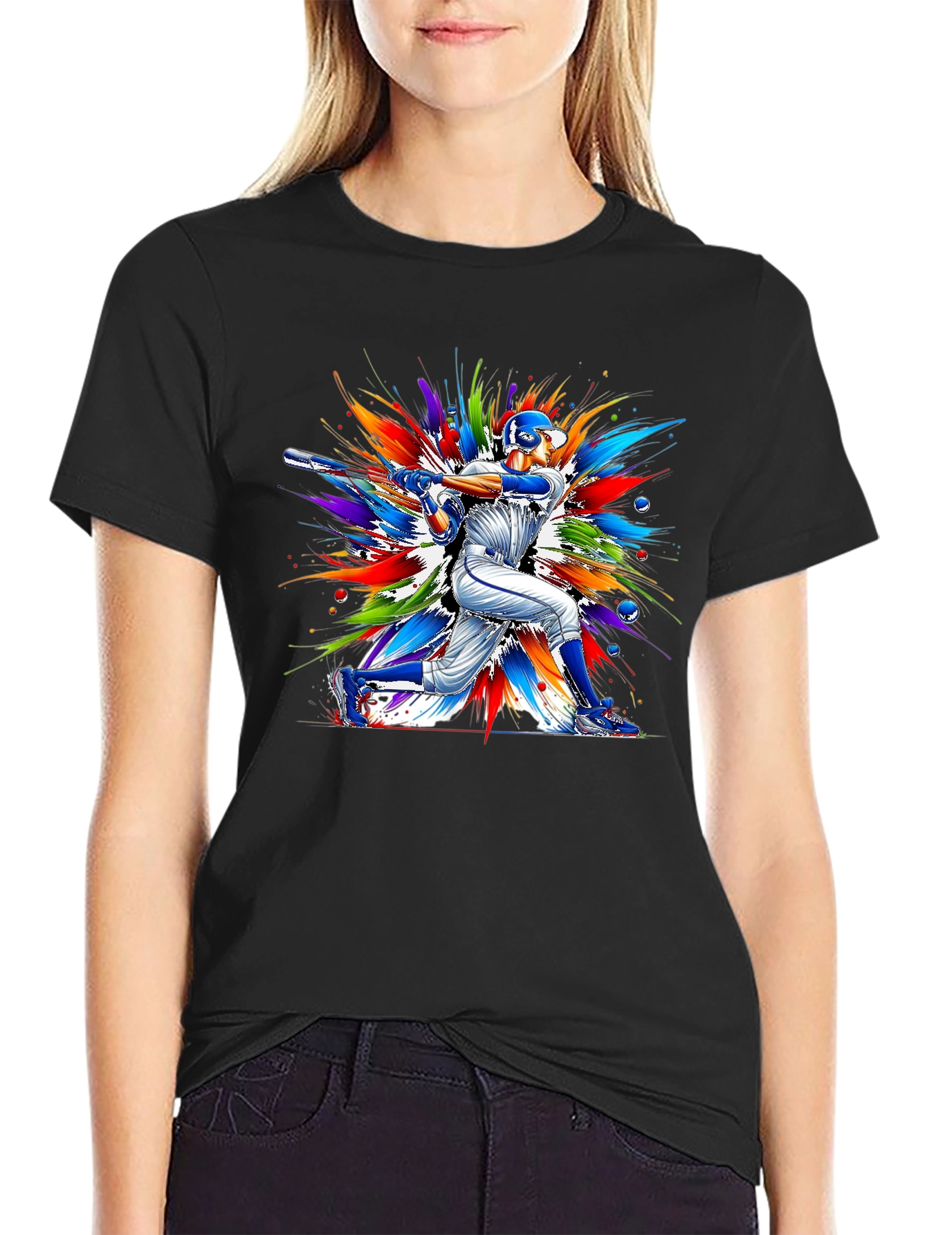 Baseball Batter Graphic Tee - Vivid Design