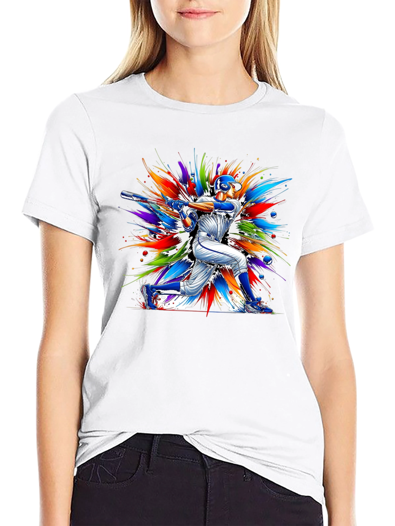 Baseball Batter Graphic Tee - Vivid Design