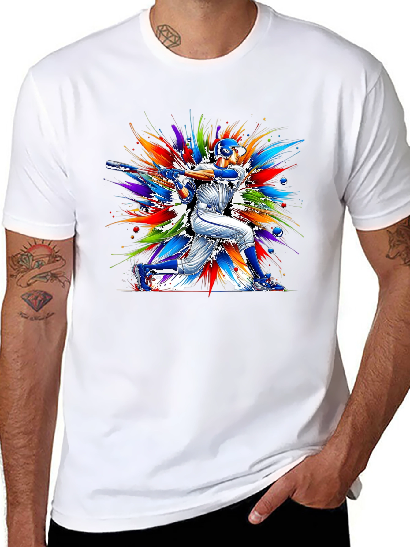 Baseball Batter Graphic Tee - Vivid Design