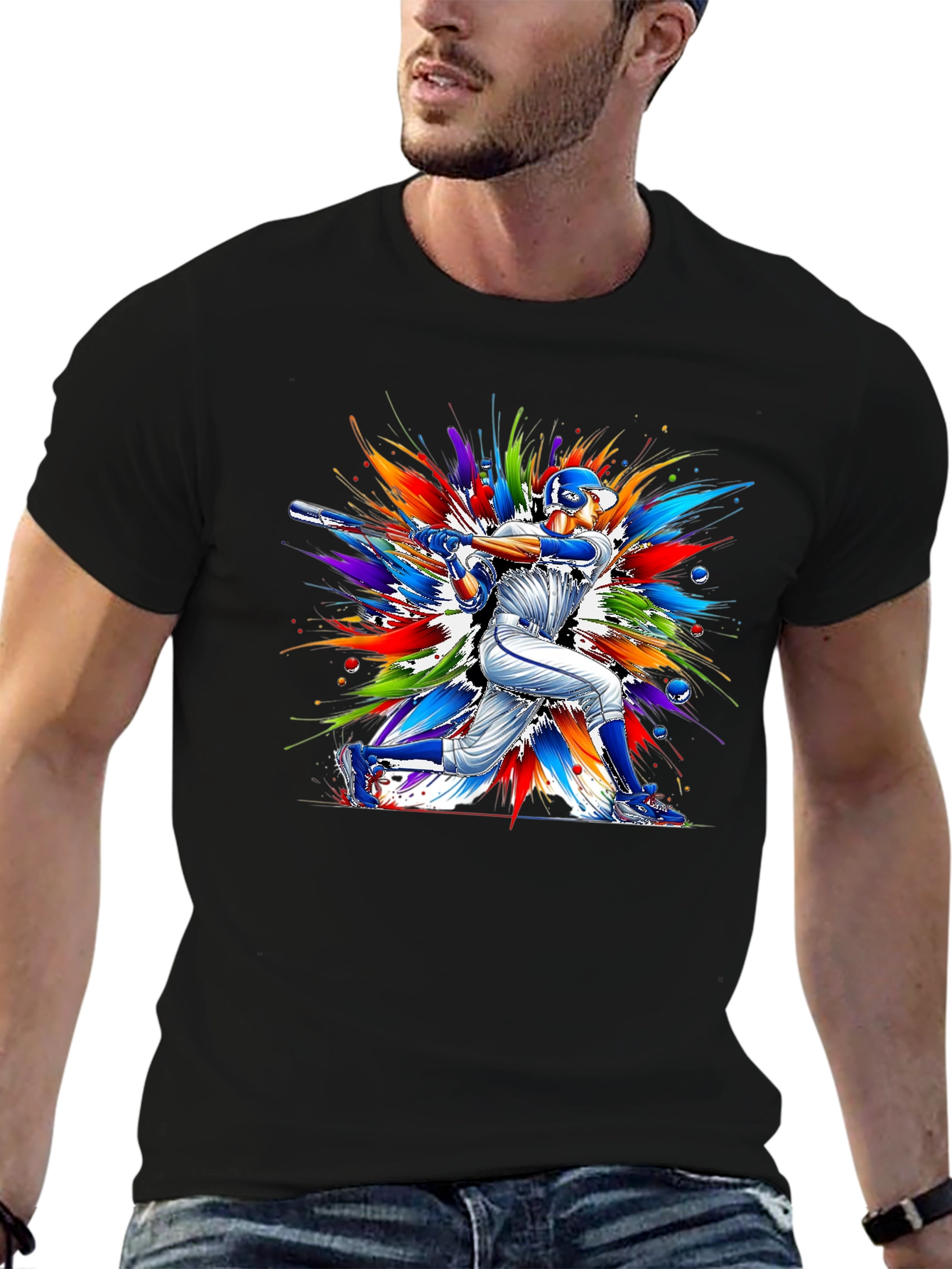 Baseball Batter Graphic Tee - Vivid Design