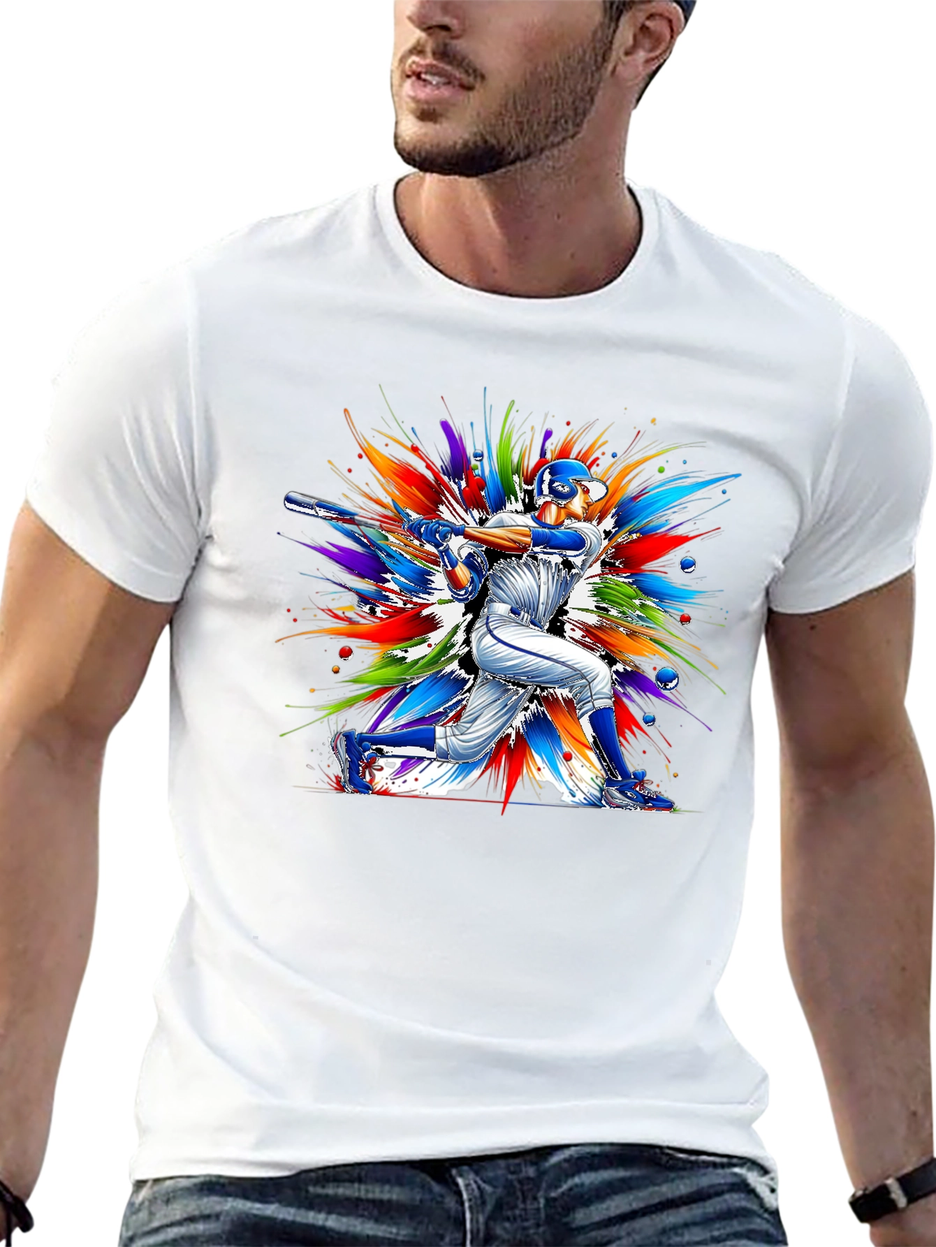 Baseball Batter Graphic Tee - Vivid Design