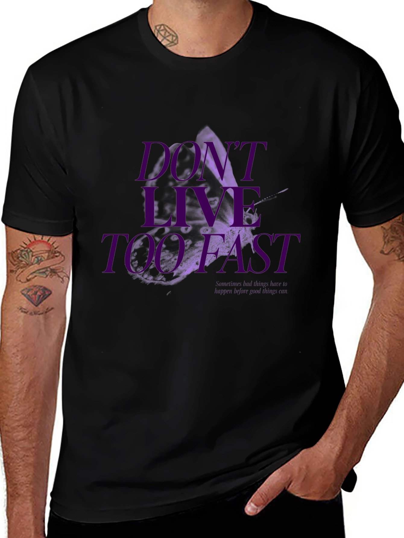 Dont Live Too Fast Graphic Tee - Black