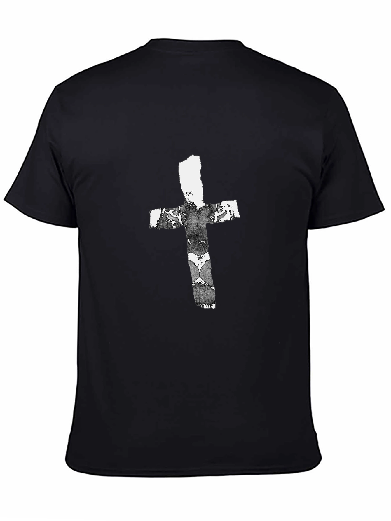 Grunge Cross Graphic Black T-Shirt