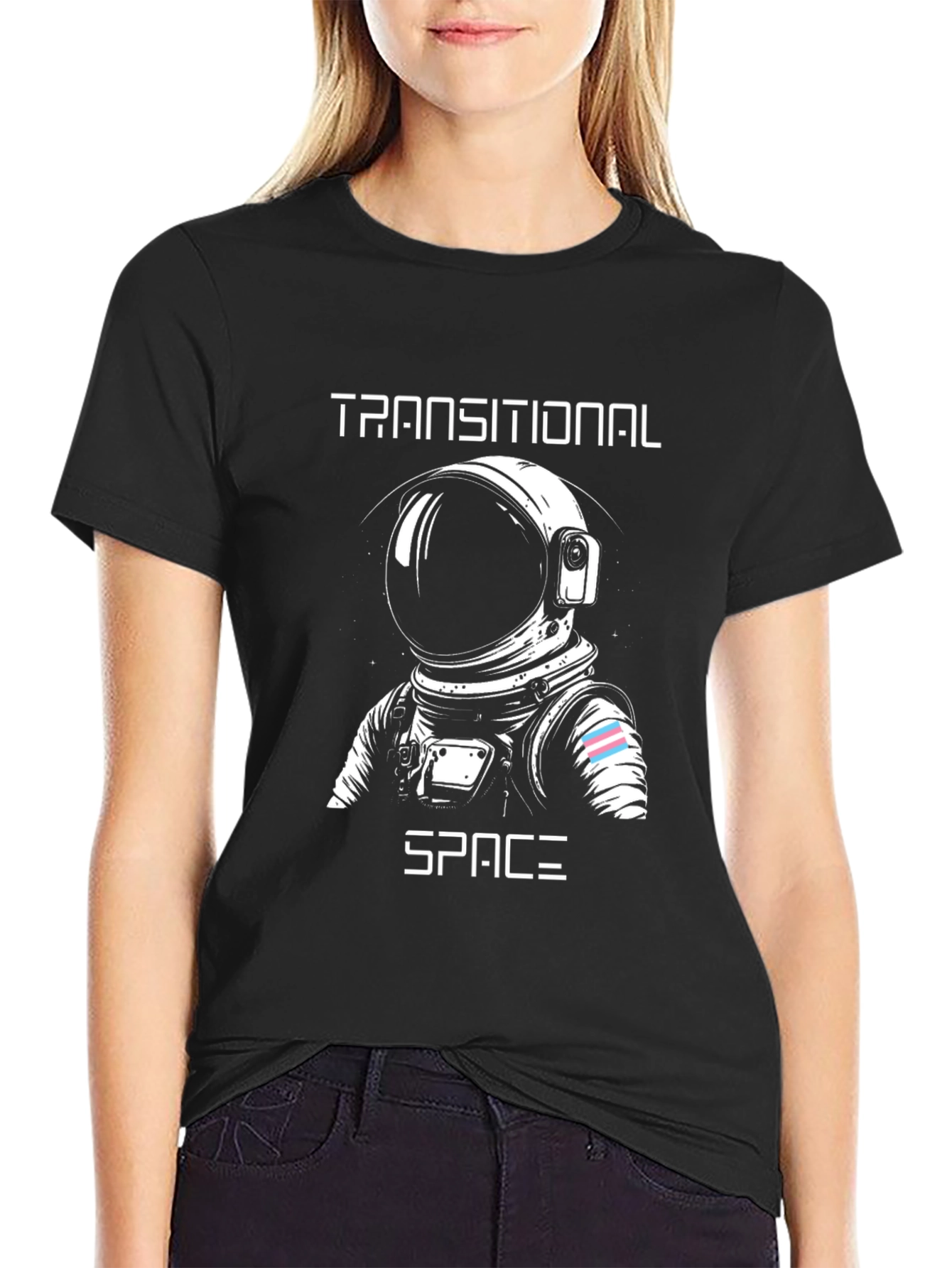Transitional Space Astronaut T-Shirt - Black Cotton