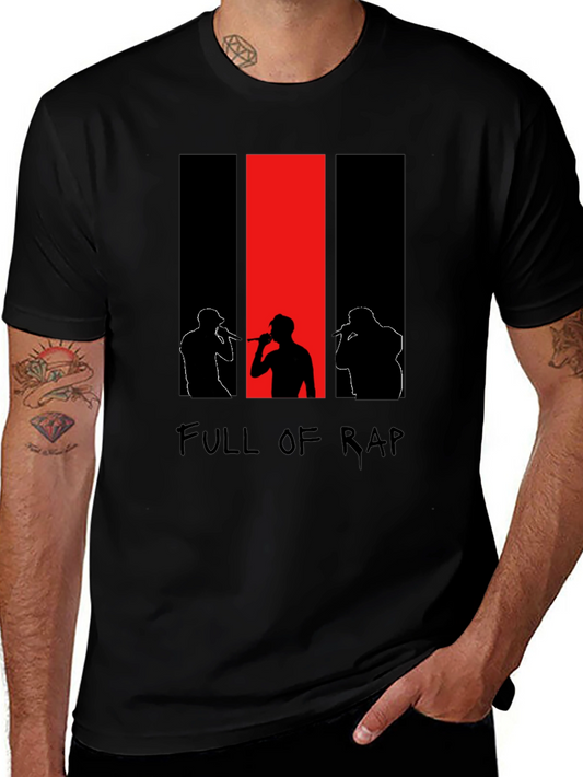 Full Of Rap Black Graphic T-Shirt
