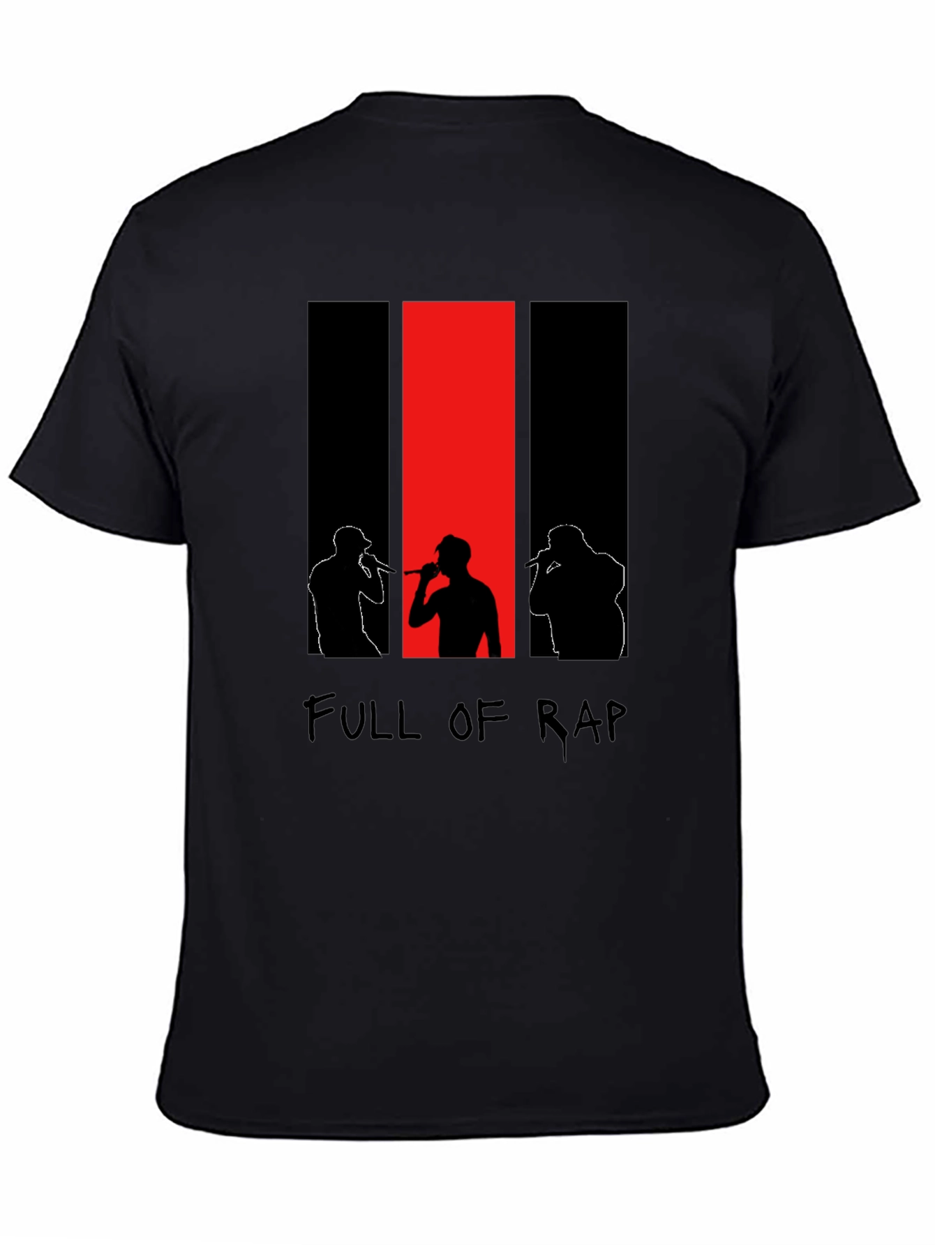 Full Of Rap Black Graphic T-Shirt