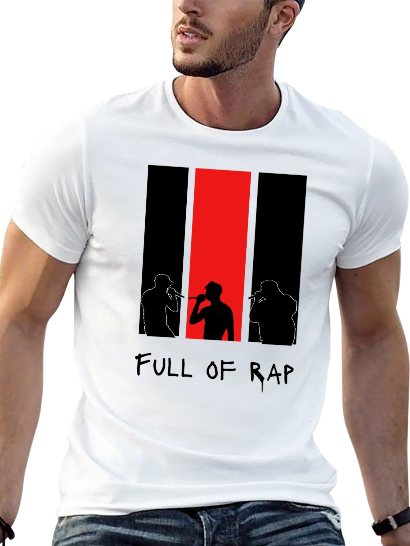 Full Of Rap Black Graphic T-Shirt