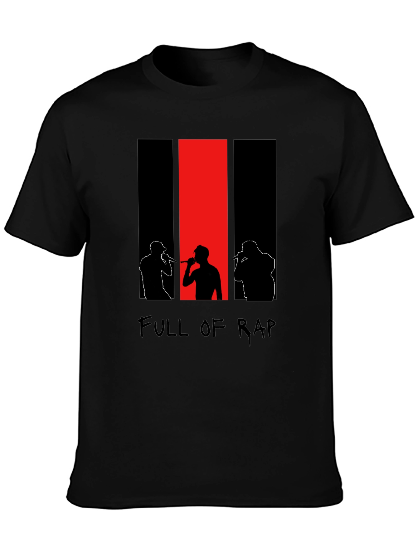 Full Of Rap Black Graphic T-Shirt