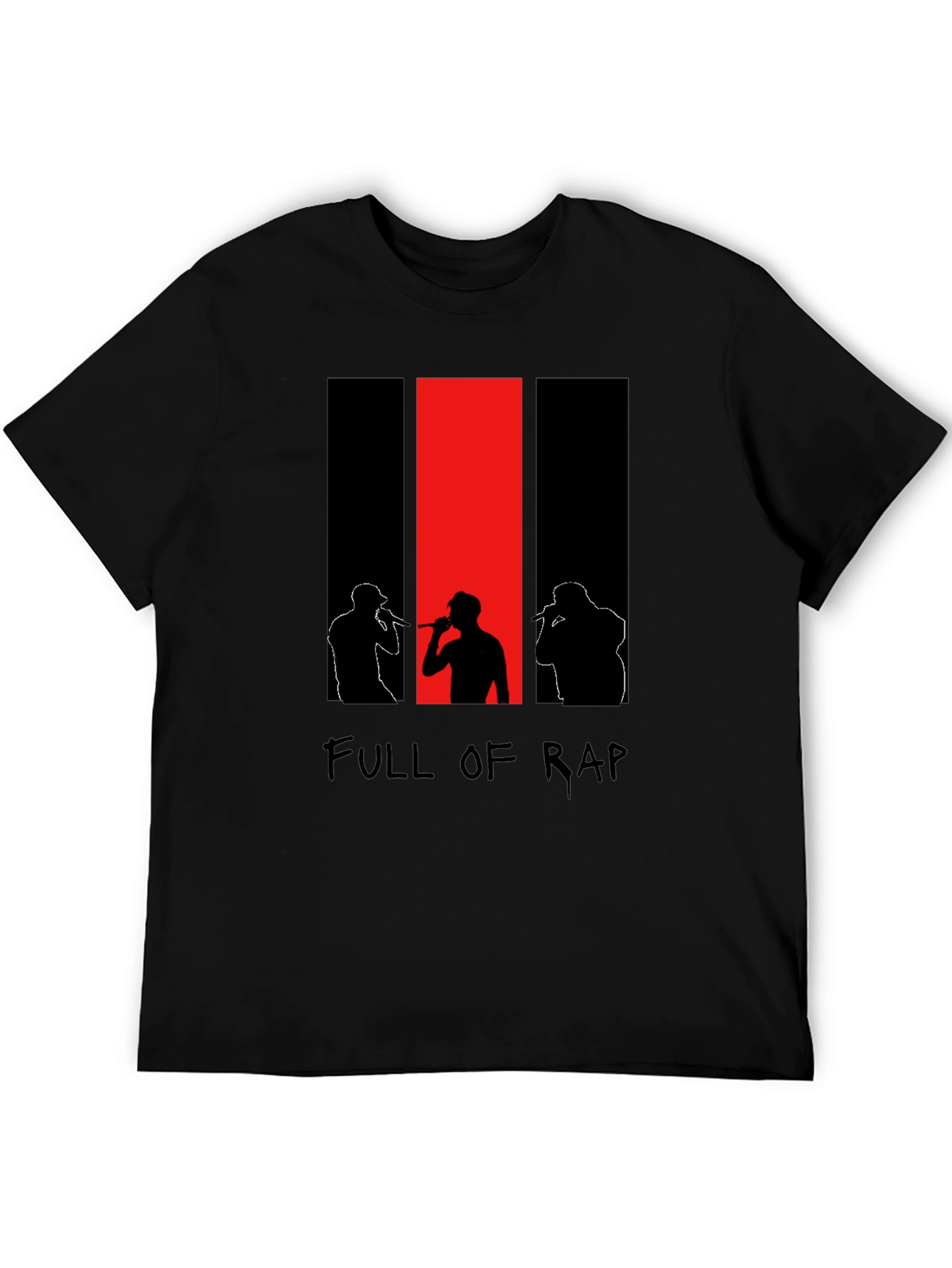Full Of Rap Black Graphic T-Shirt