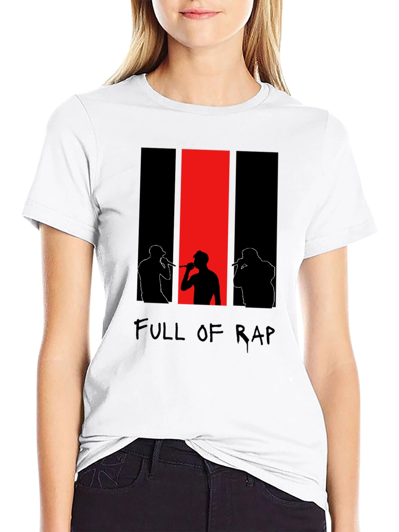 Full Of Rap Black Graphic T-Shirt