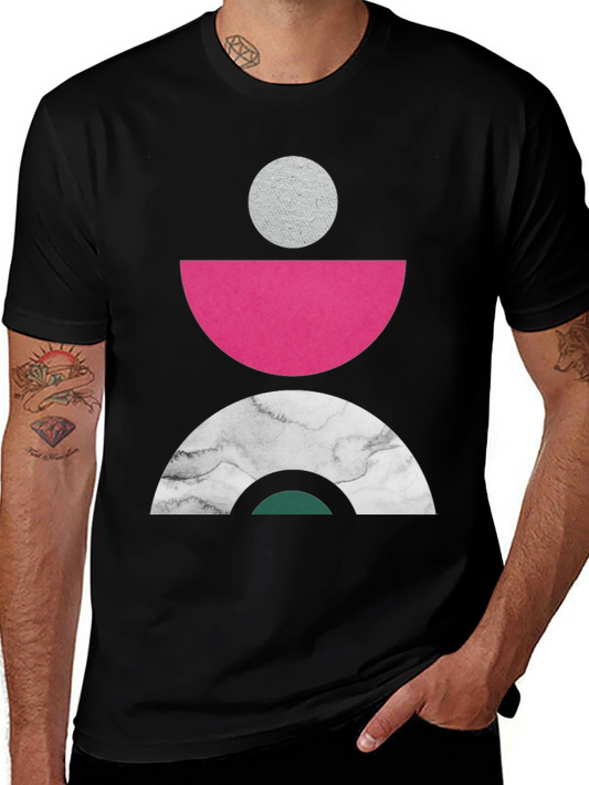 Geometric Print Crew Neck Tee