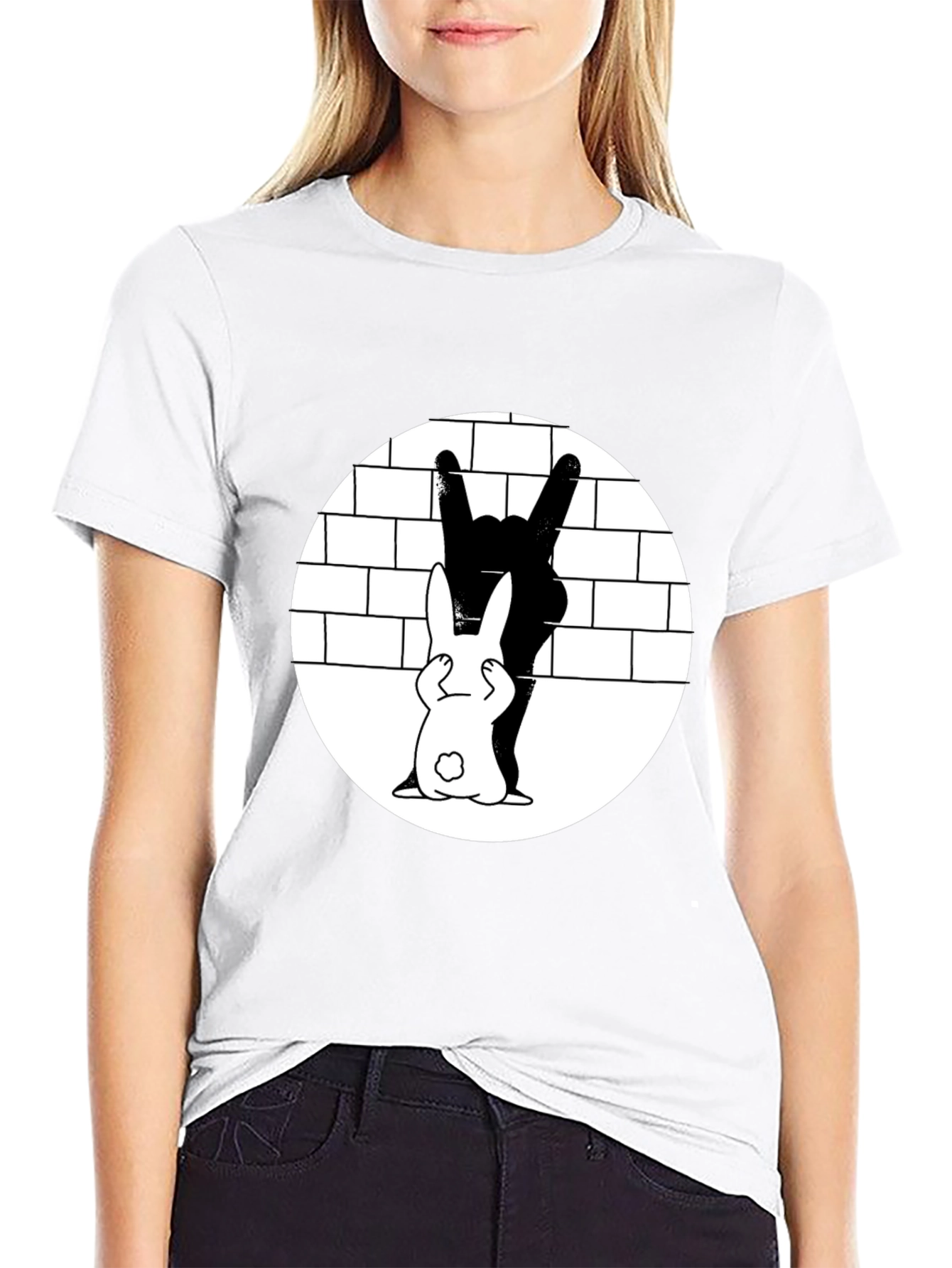 Rabbit Shadow Rocker T-Shirt - Unique Graphic Tee
