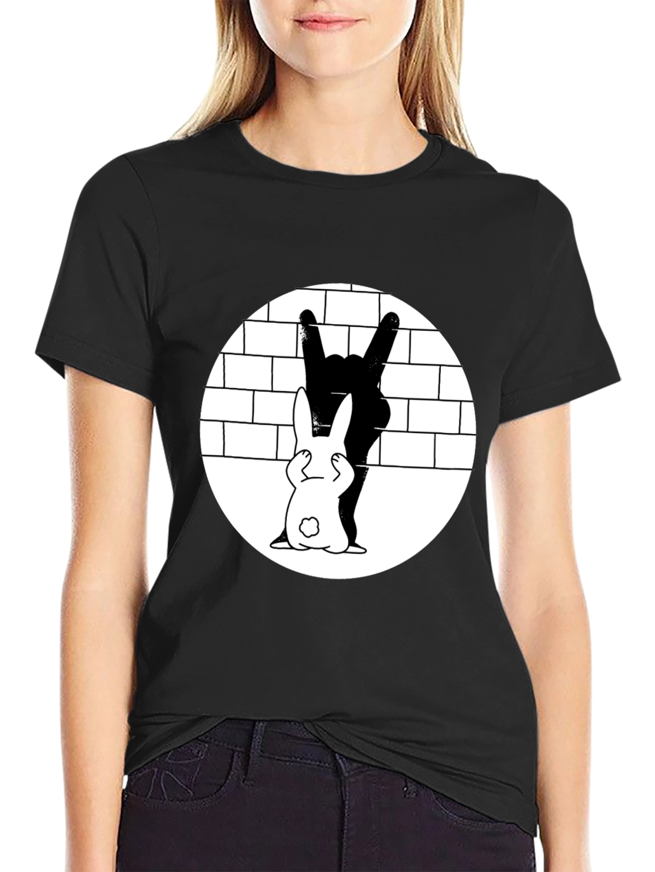 Rabbit Shadow Rocker T-Shirt - Unique Graphic Tee