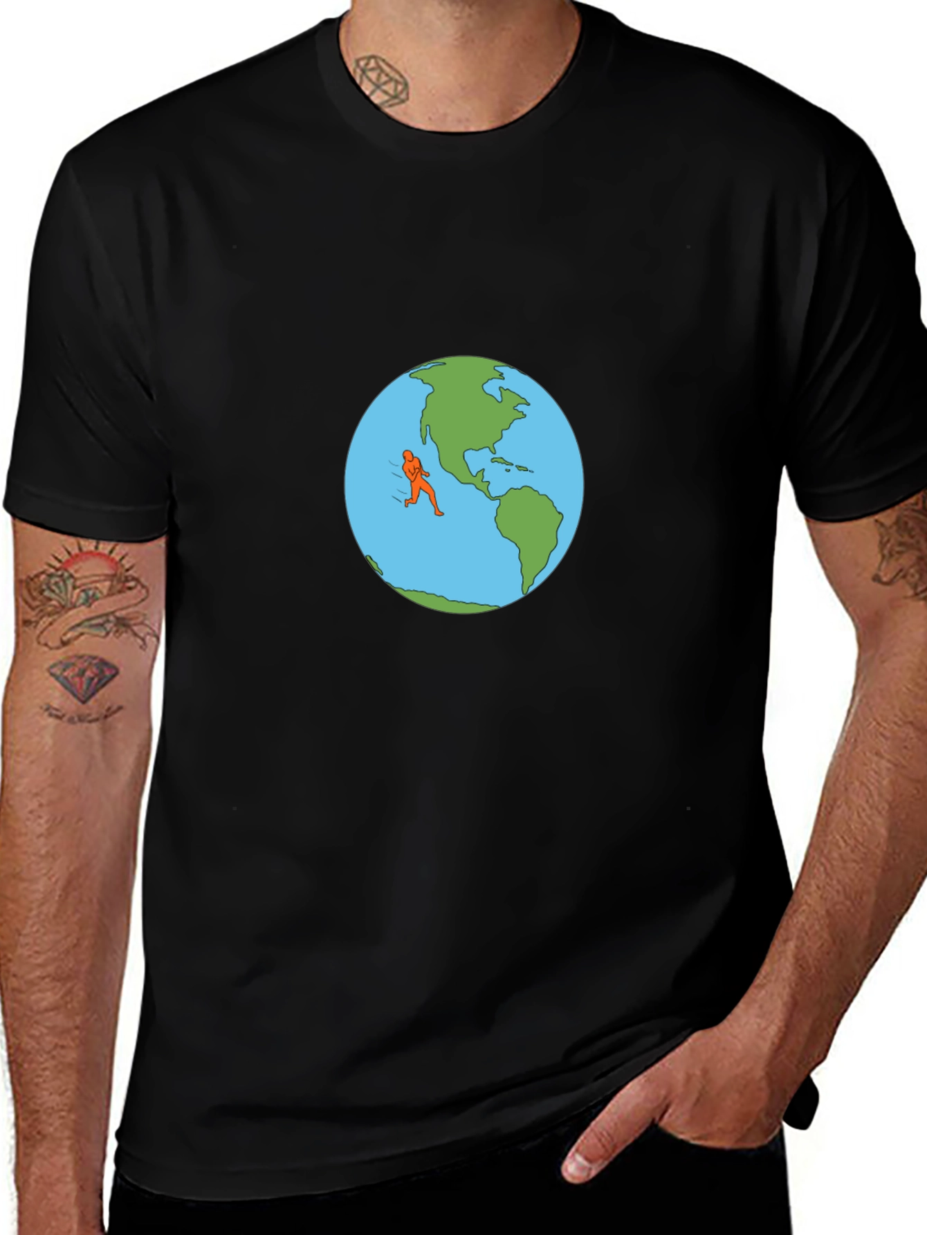 Running the World T-Shirt - Earth Graphic Tee