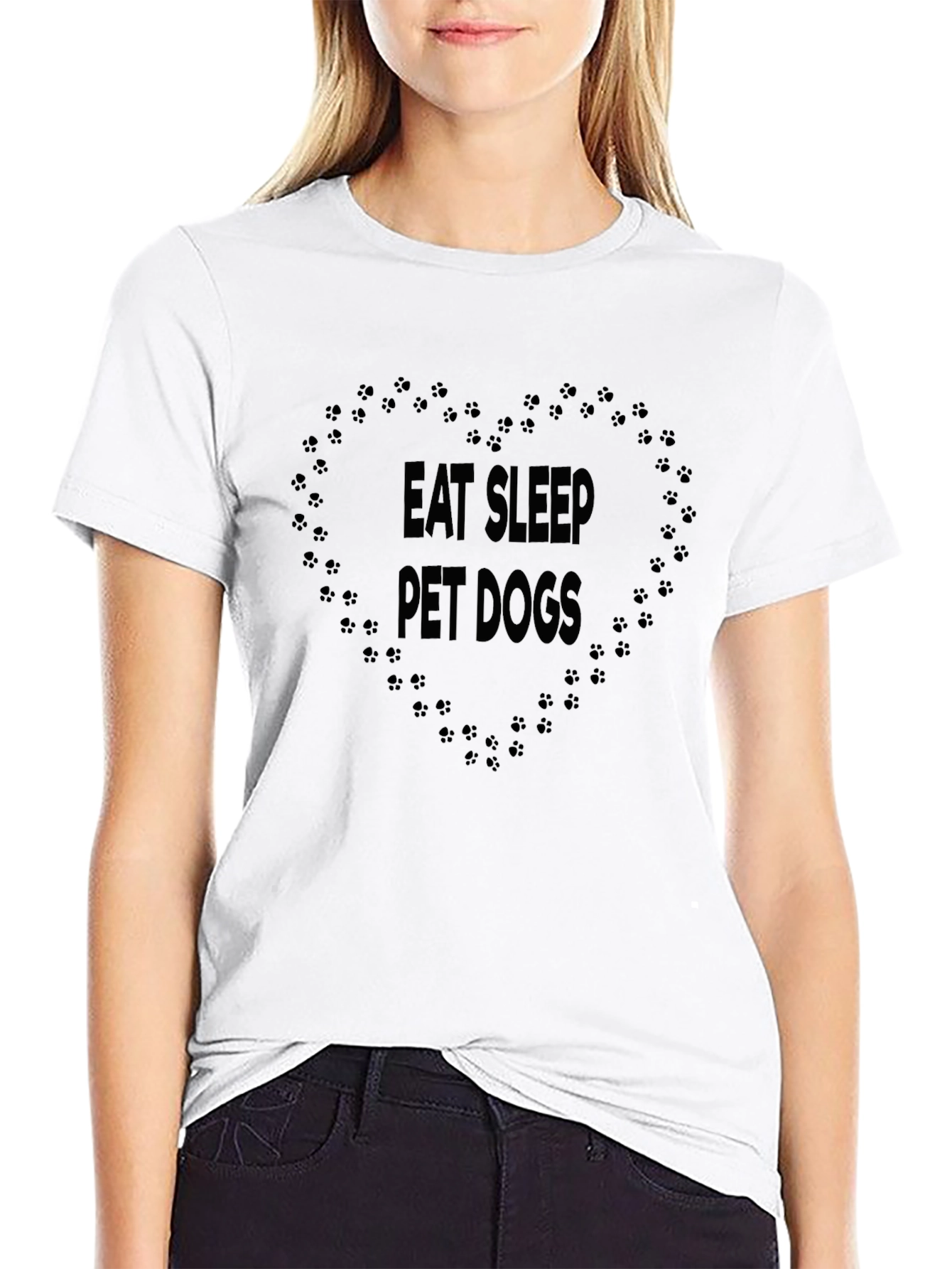 Eat Sleep Pet Dogs Graphic T-Shirt