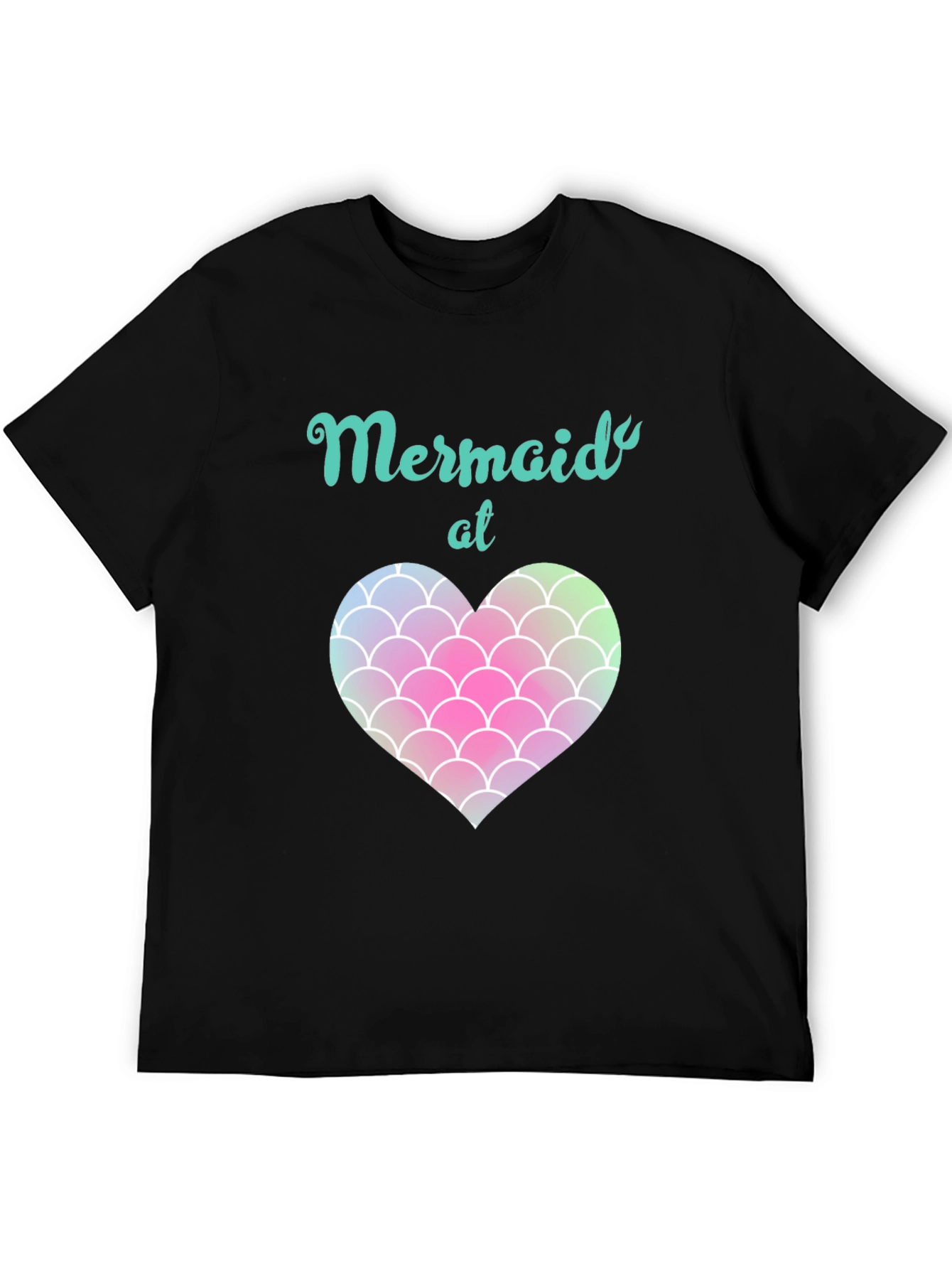 Mermaid at Heart Black T-Shirt