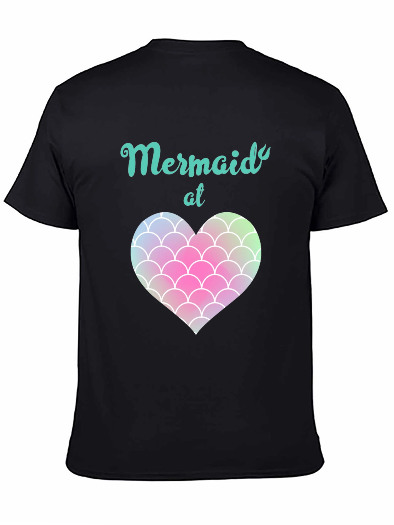 Mermaid at Heart Black T-Shirt