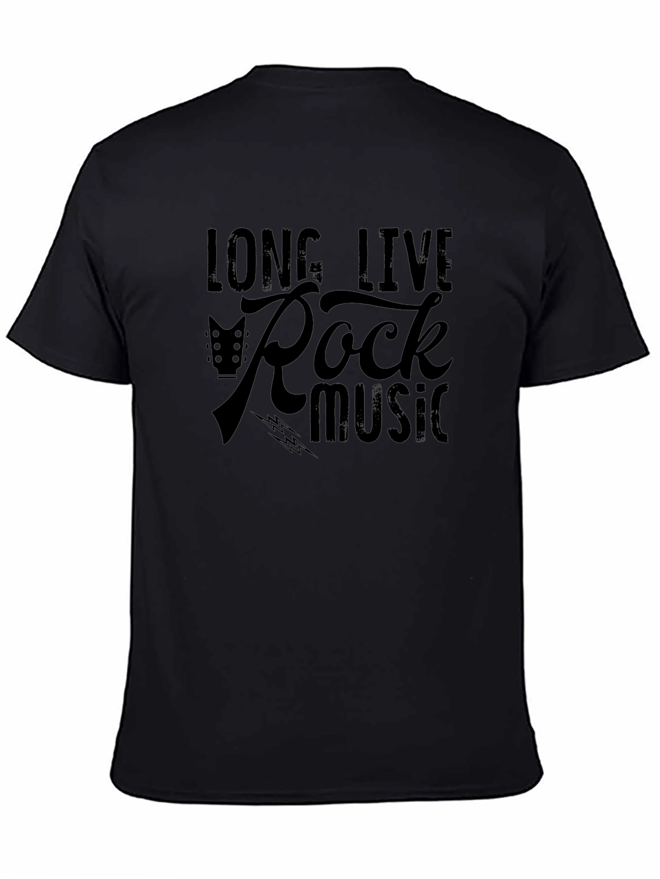 Long Live Rock Music Graphic Tee - Black