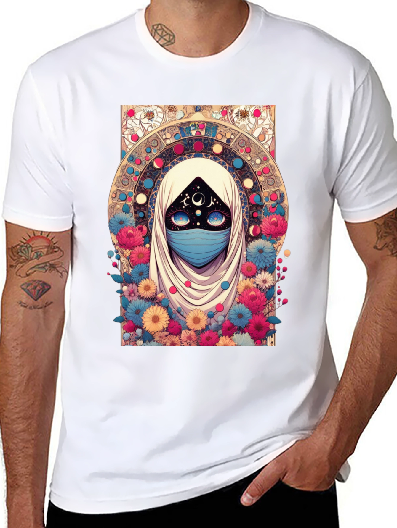 Mystic Floral Graphic Tee - Unique Design
