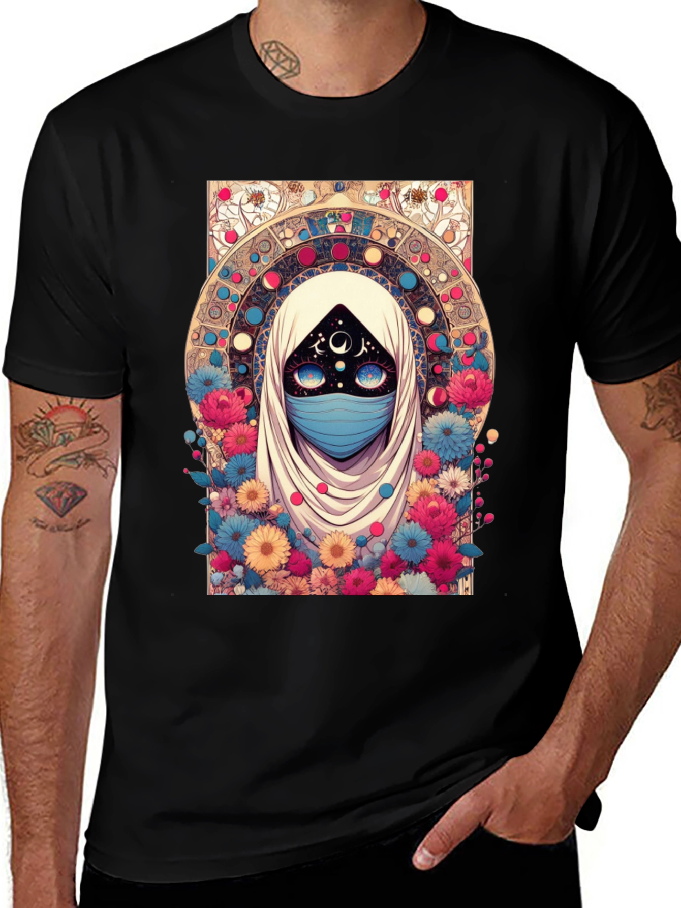Mystic Floral Graphic Tee - Unique Design