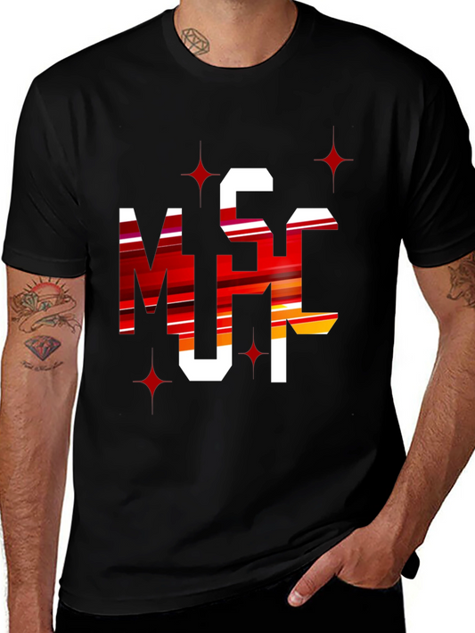 Bold Graphic Tee: MSC Letters - Statement Style