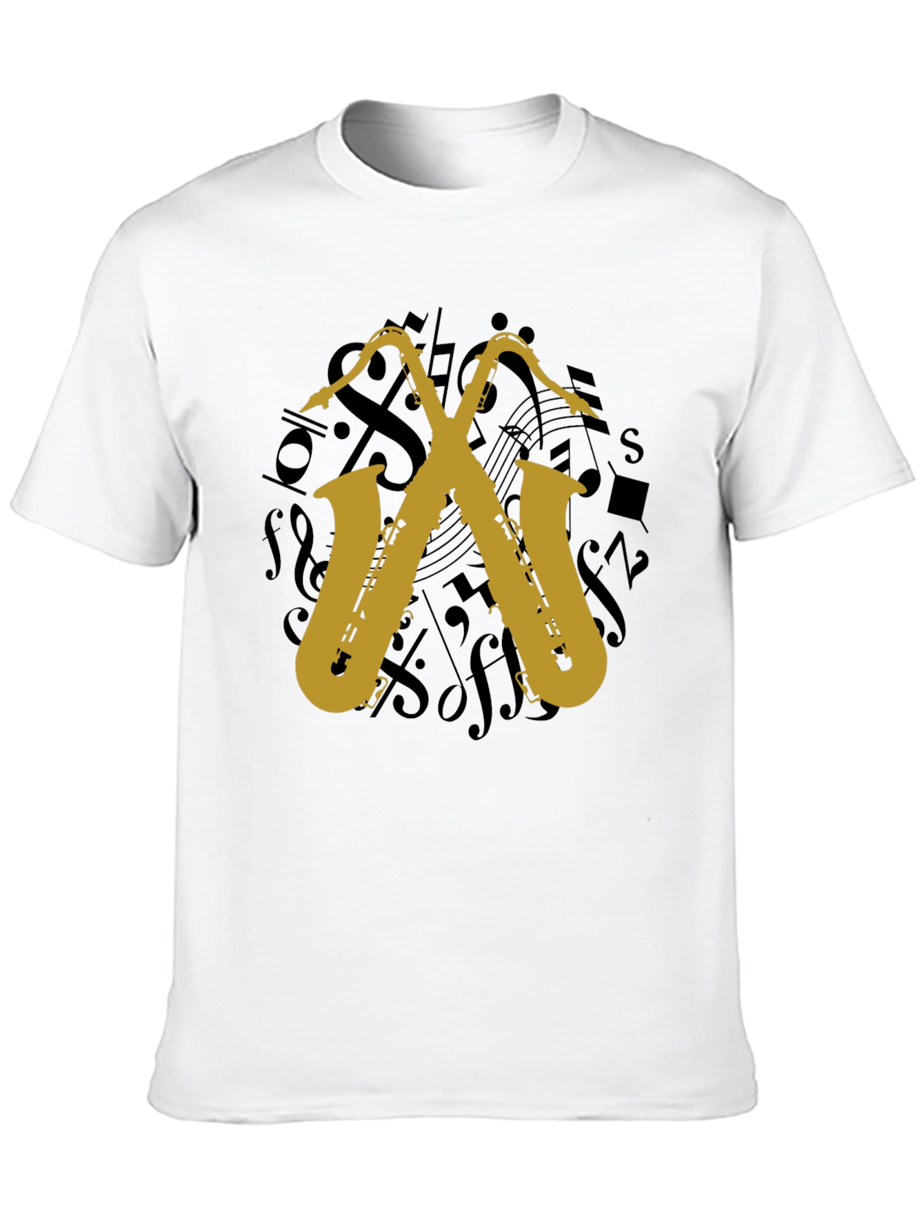 Saxophone Music Notes T-Shirt - Musician Style