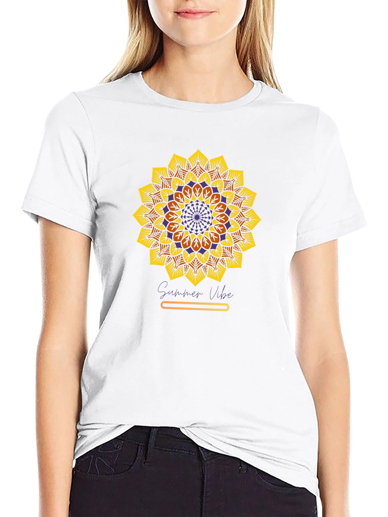 Sunflower Mandala Graphic Tee - Summer Vibe
