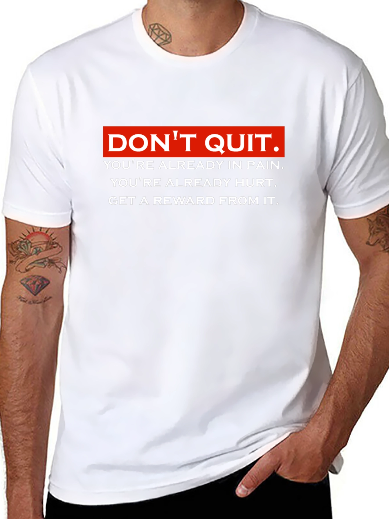 Motivational Dont Quit Graphic Black T-Shirt