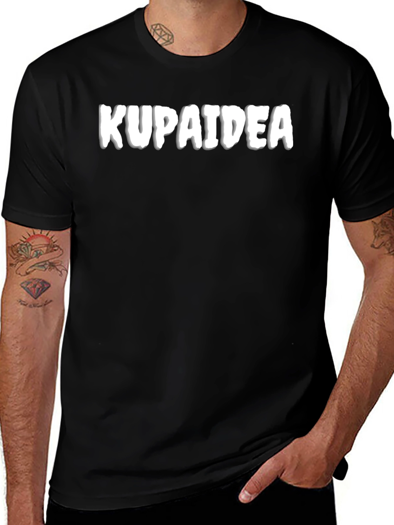 Kupaidea Black Graphic T-Shirt