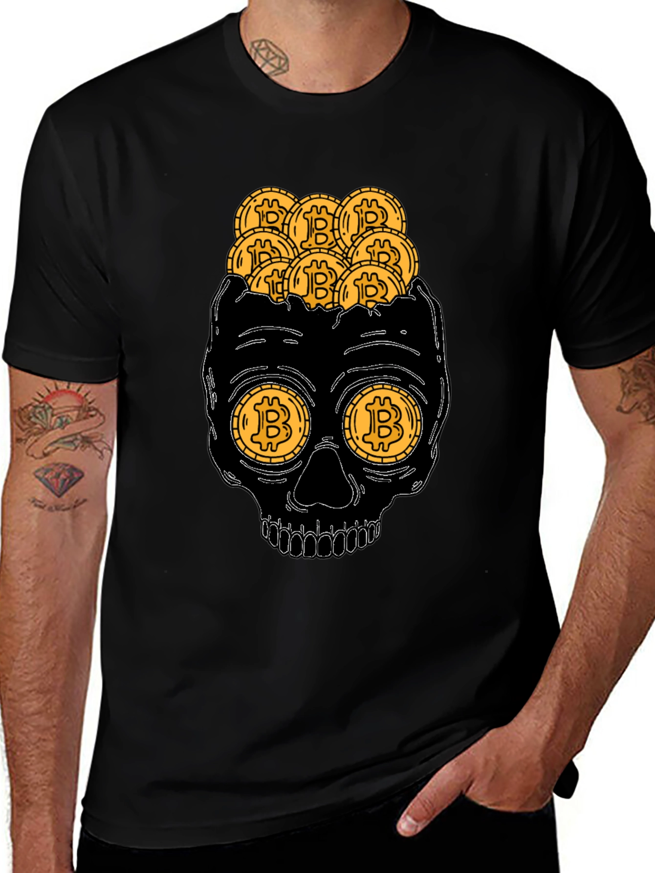 Bitcoin Skull T-Shirt Crypto Currency Tee