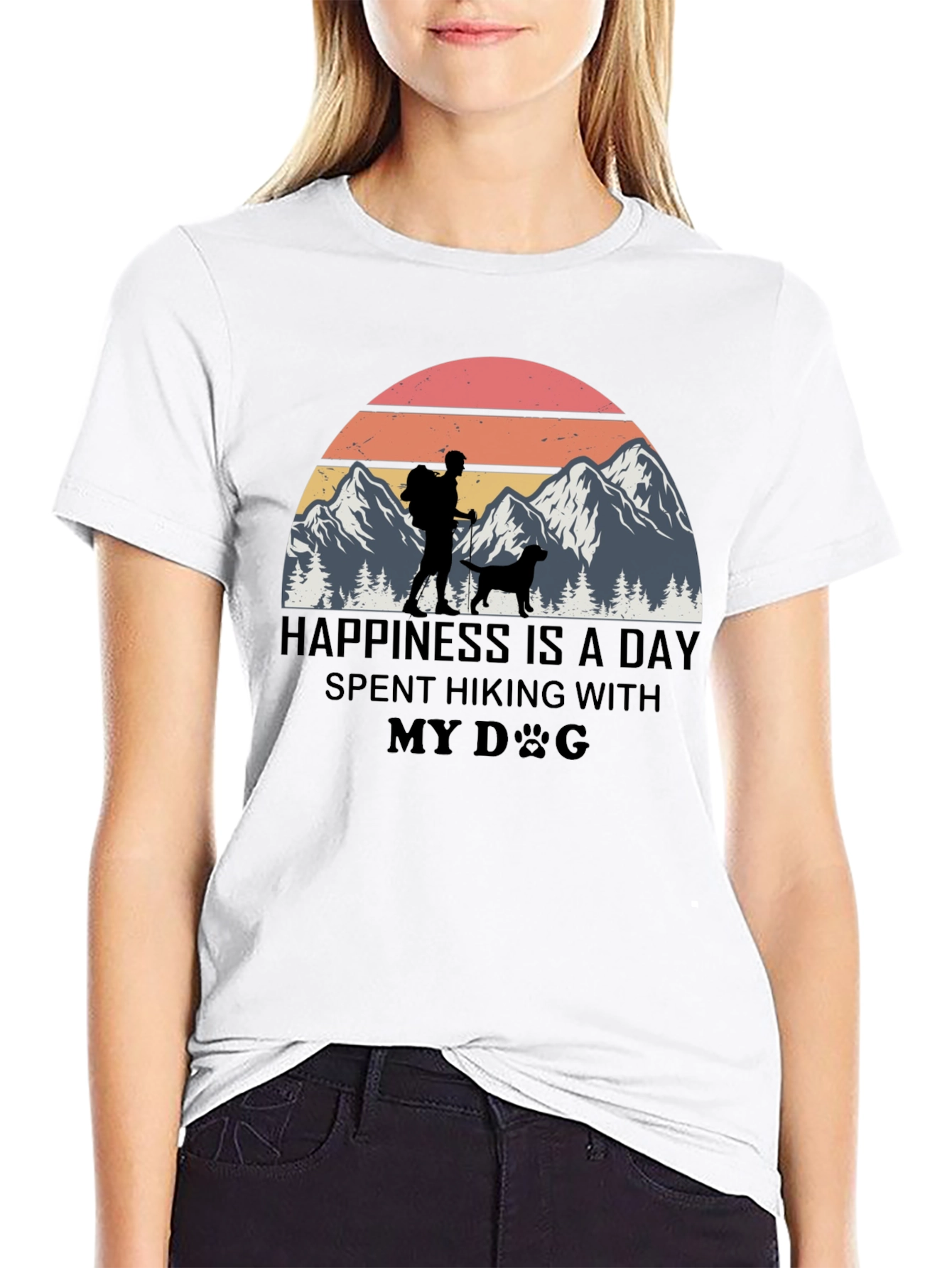 Happiness is Hiking with My Dog T-Shirt