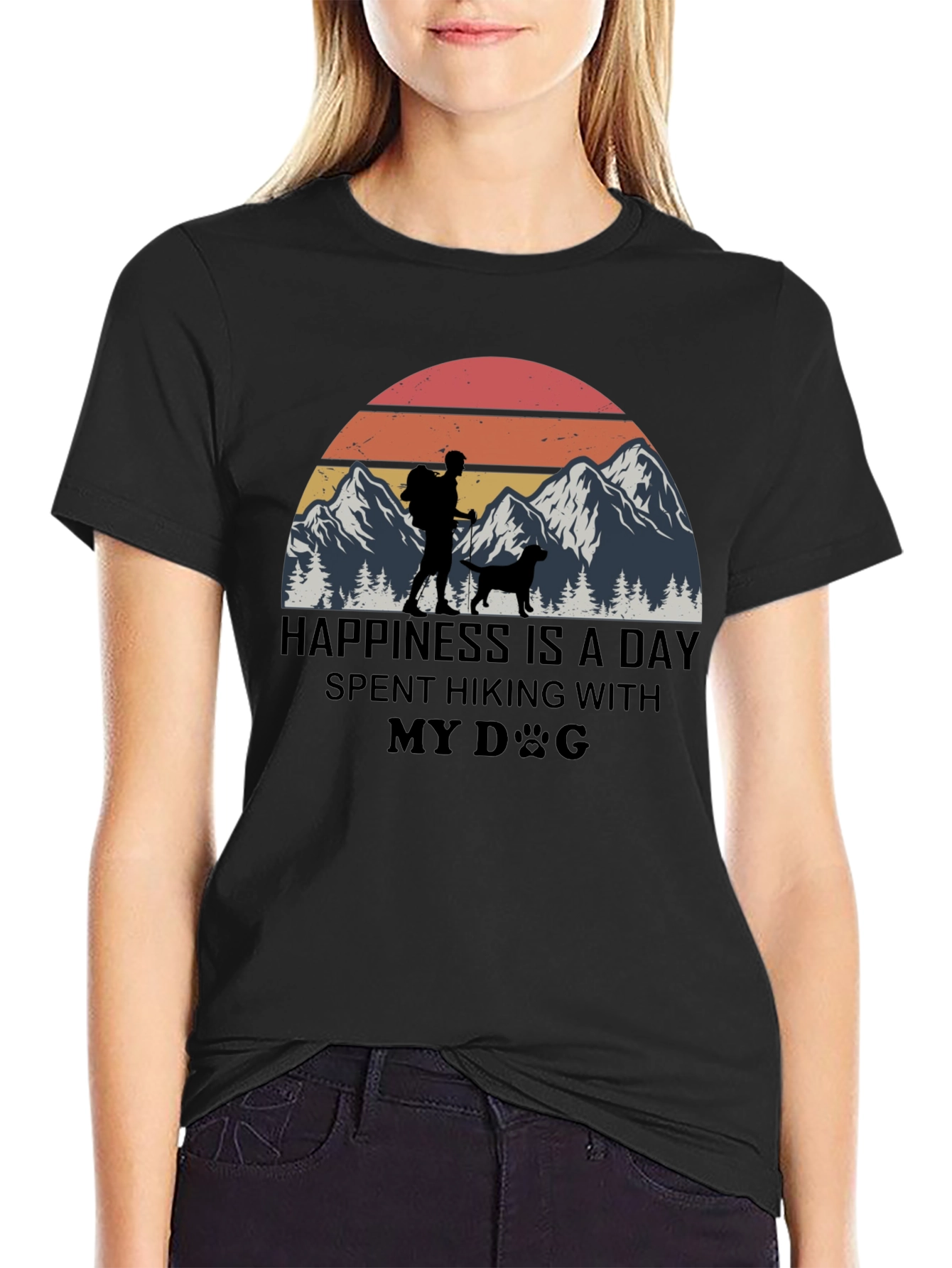 Happiness is Hiking with My Dog T-Shirt